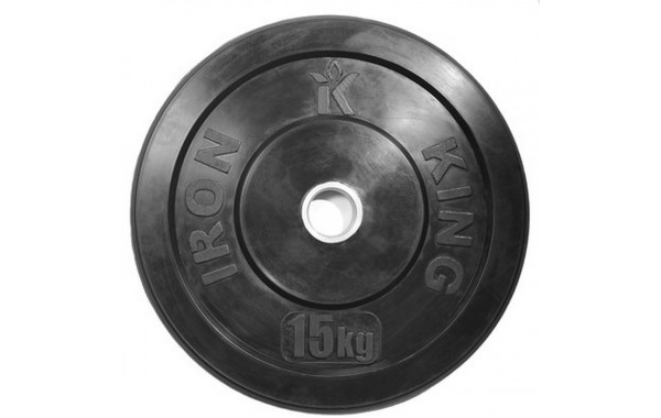 Диск для кроссфита Iron King (бампер) черный D50 мм 15 кг CR 204 600_380