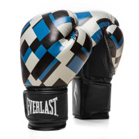 Перчатки тренировочные Everlast Spark 14oz син. клетка