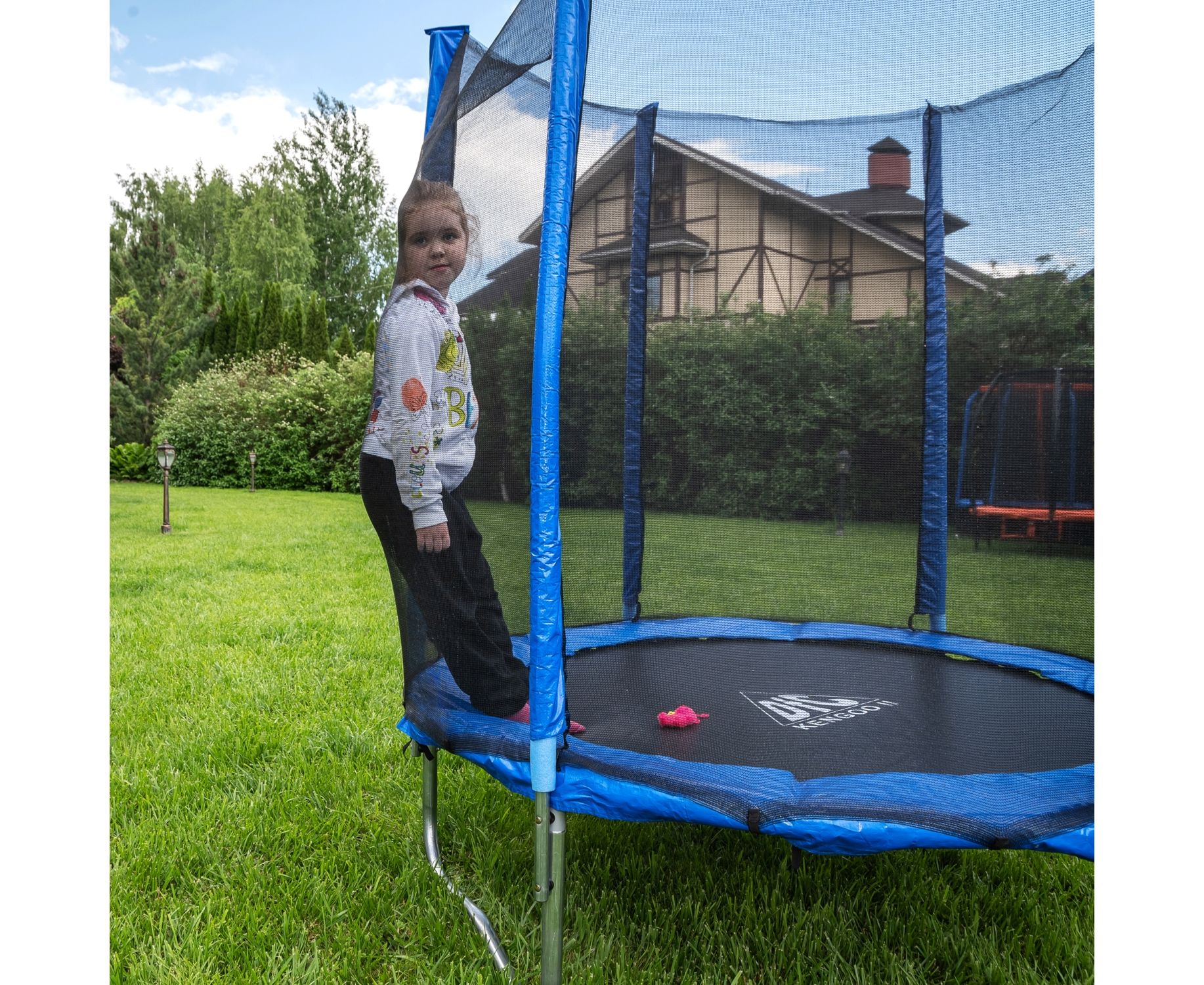 Батут DFC Trampoline Fitness 12ft наружн.сетка (366см) 12FT-TR-B синий 1834_1500