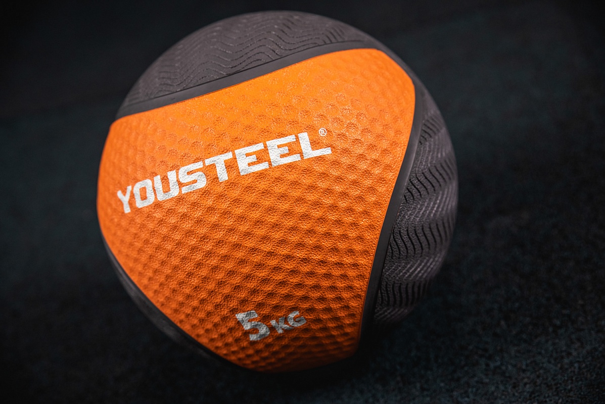 Медицинбол резиновый 5KG YouSteel 23см 1197_800