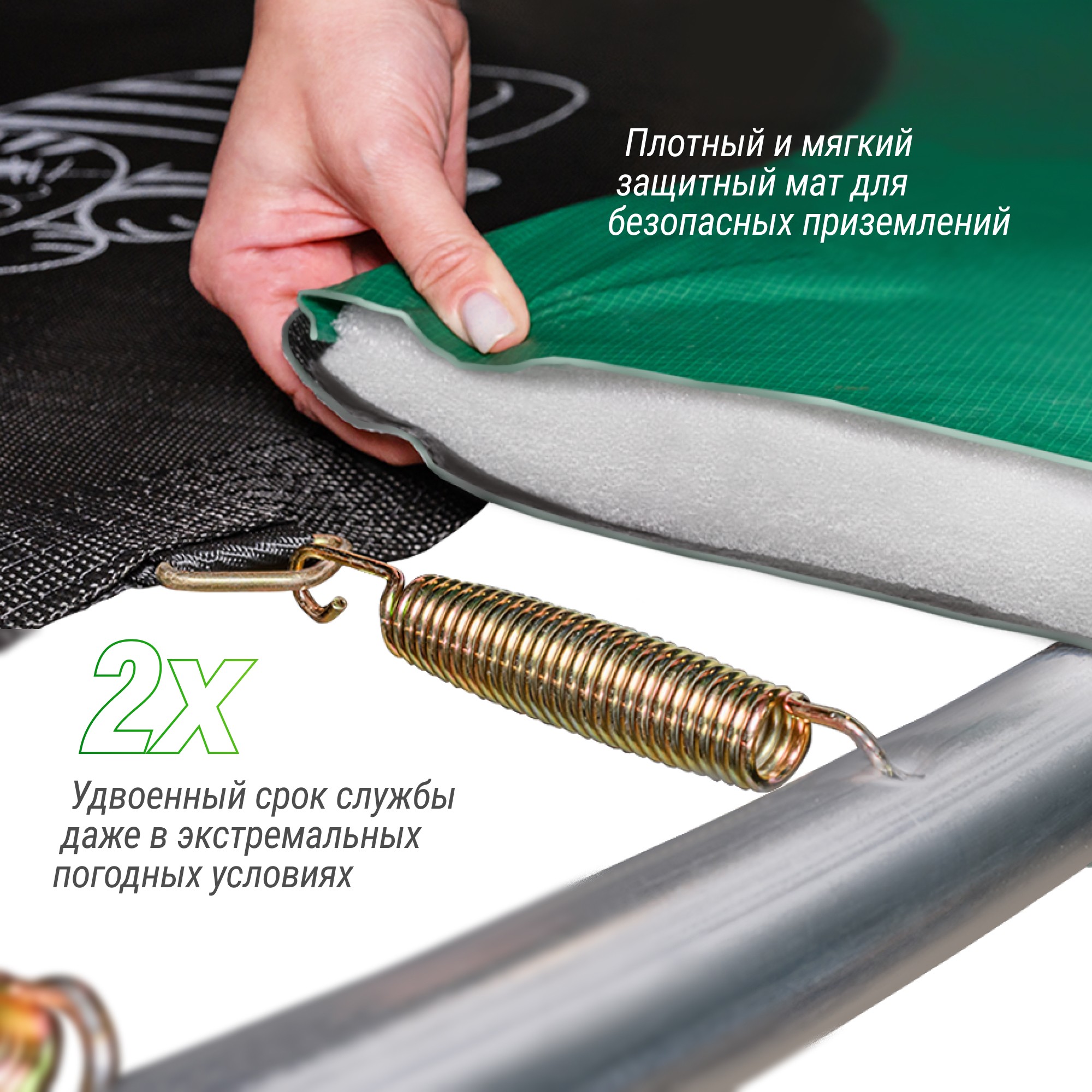 Батут Unix Line Supreme Game 8FT 244 см (green) 2000_2000