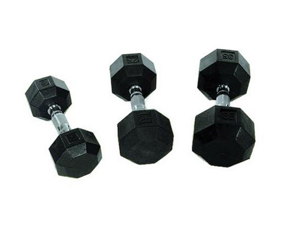 Гантель 40кг Perform Better Rubber Encased Hex Dumbbells 4137-40\BK-40-00 936_800