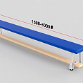 Скамейка гимнастическая полумягкая, ножка - металл Glav 04.303.1-2500 Длина 250см 120_120